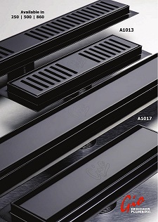 Gio Bella Matt Black Shower Channels 